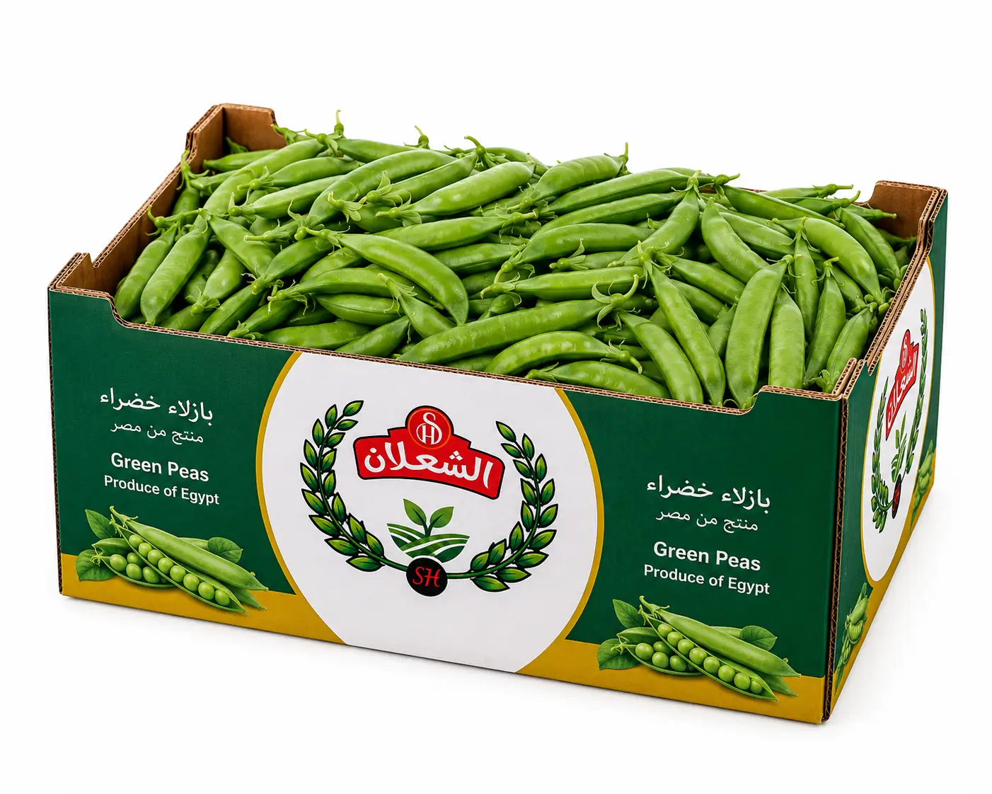 Sweet, tender Egyptian green peas — mostly IQF frozen for year-round supply.